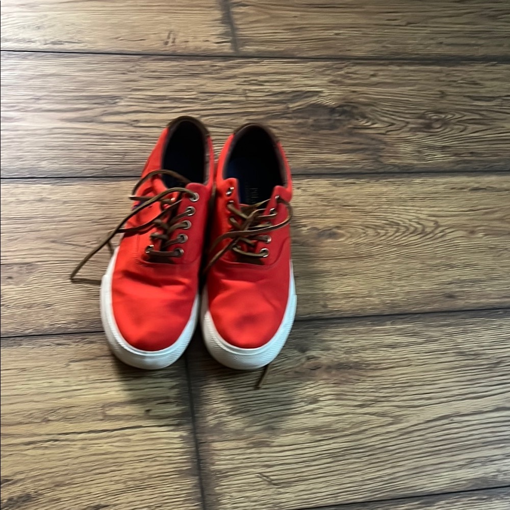 Polo by Ralph Lauren Red Sneakers with Textured Finish NWOT